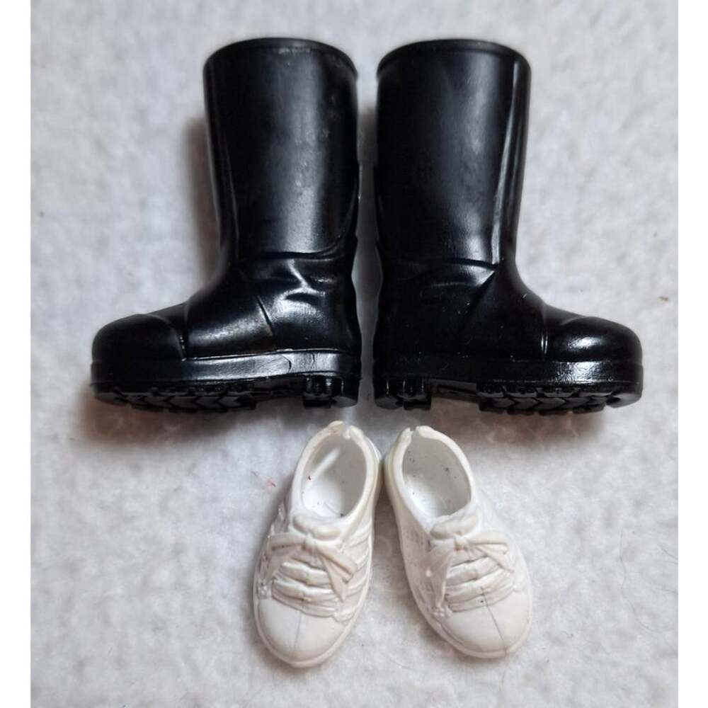 Authentic Mattel Barbie Black Boots White Tennis Shoes Sneakers